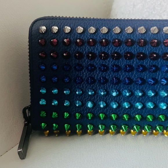 Christian Louboutin Rainbow Stud Panettone Zippered Wallet ☆ RARE ☆ SALE ☆ - Picture 2 of 16
